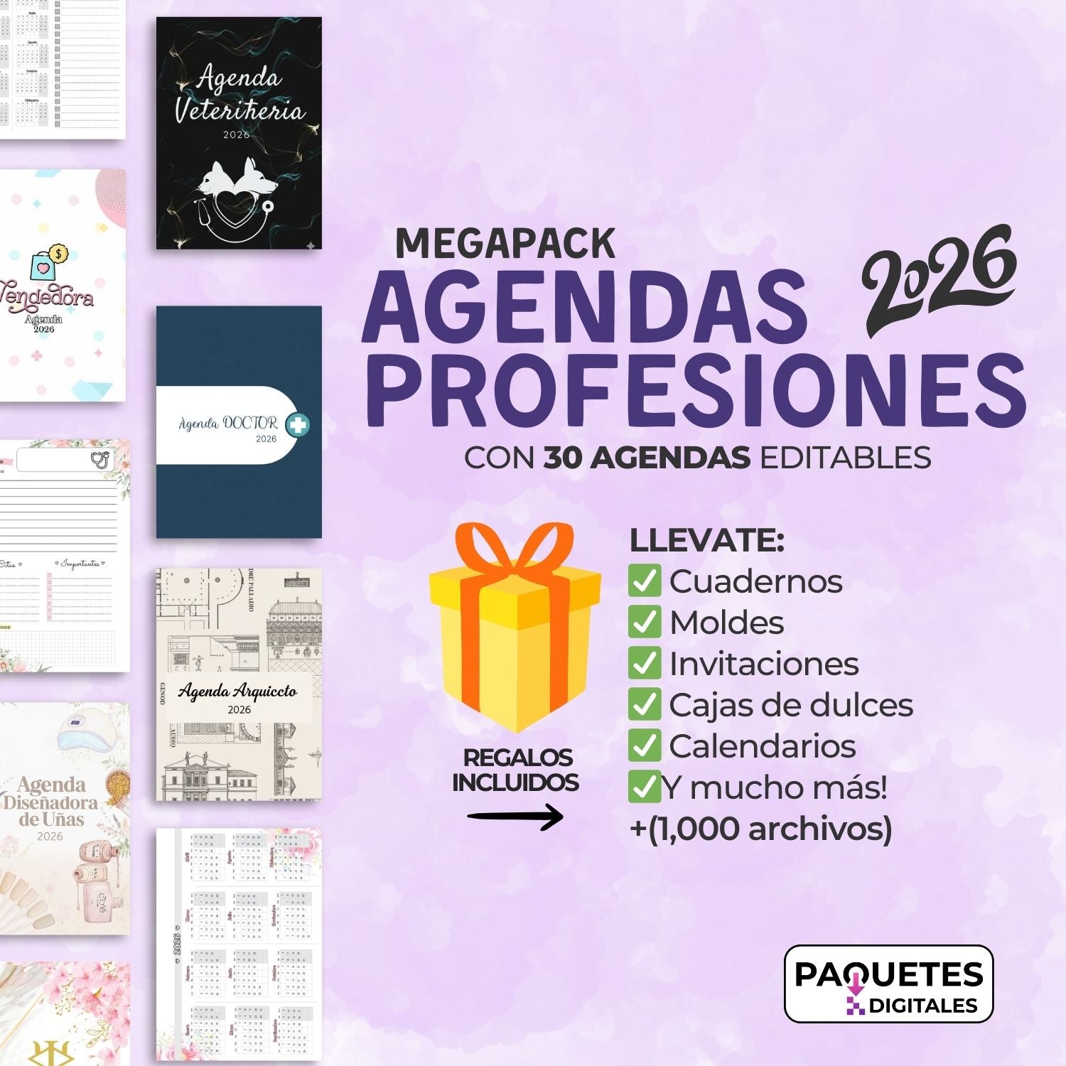 Mega Paquete de Agendas Profesiones 2026 + Bonos