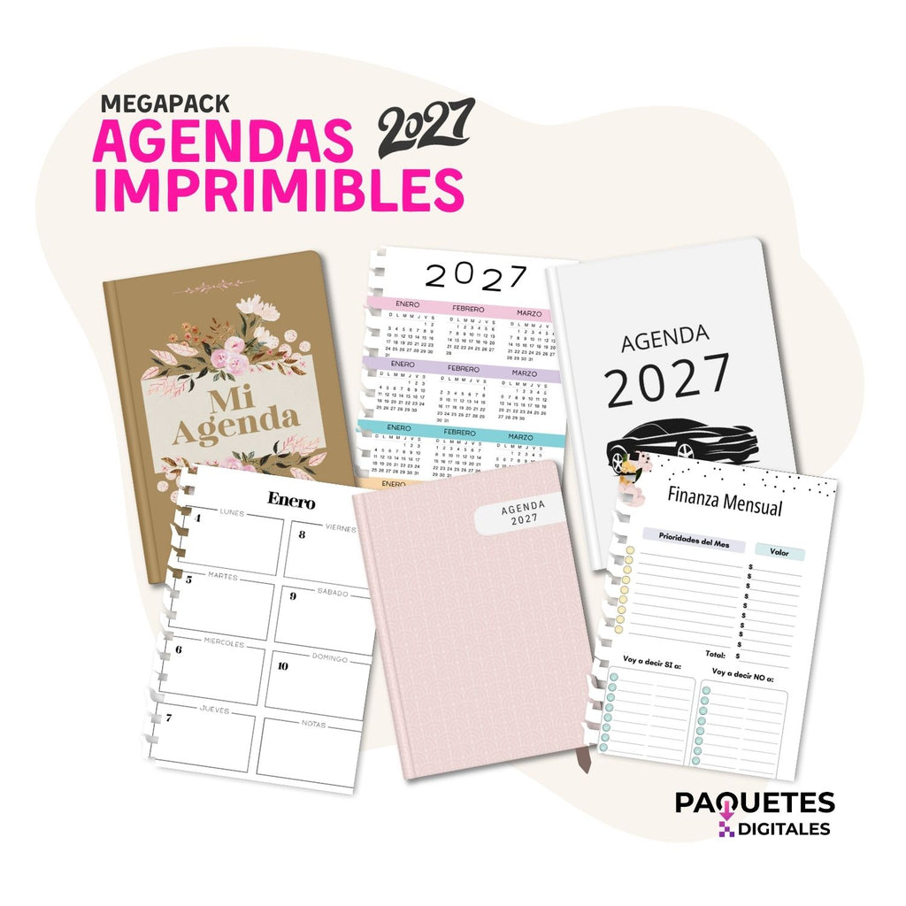Mega Paquete de Agendas Imprimibles 2027 + Bonos