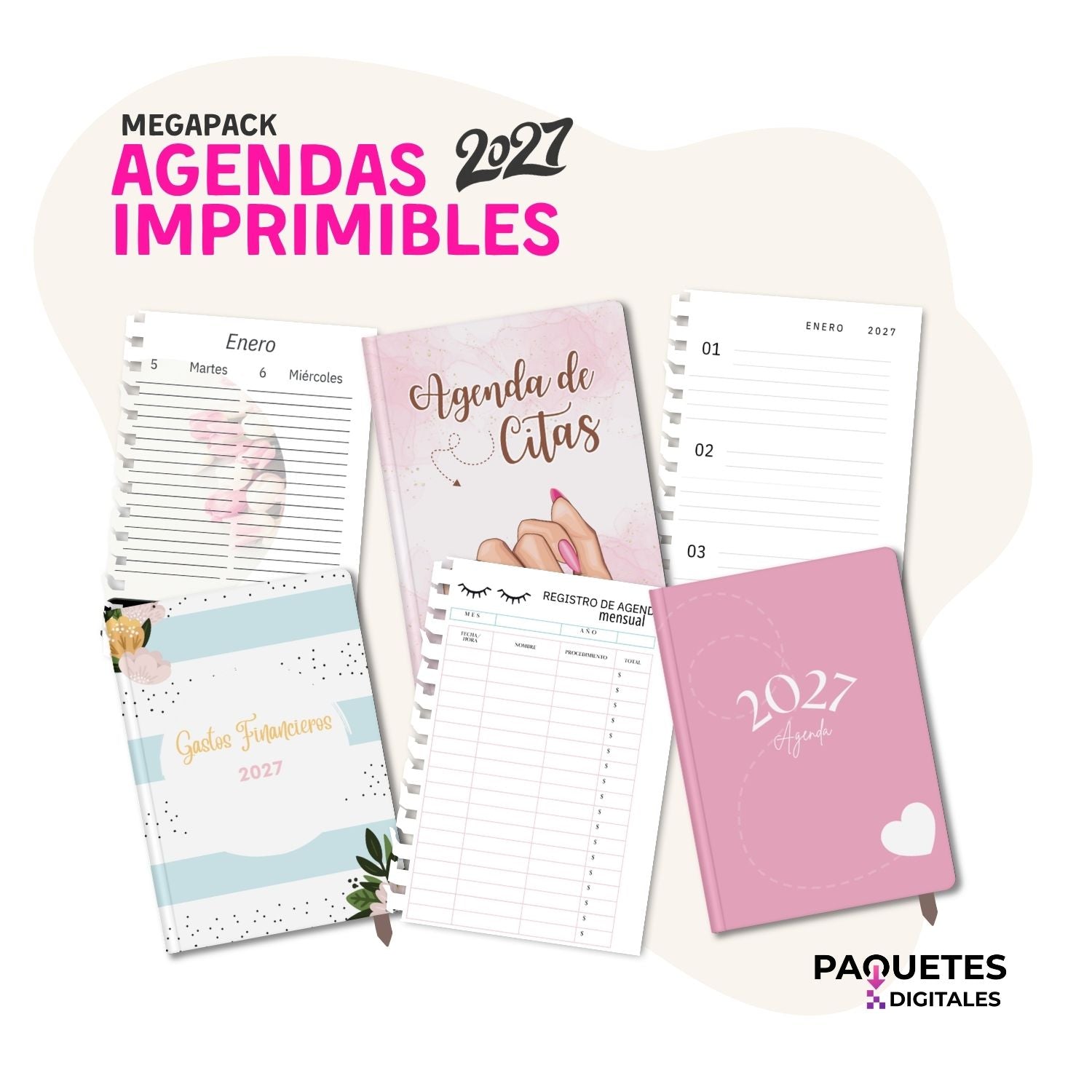 Mega Paquete de Agendas Imprimibles 2027 + Bonos