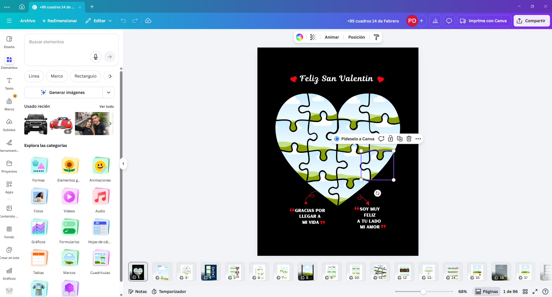 95 Cuadros Editables en Canva – Especial San Valentín