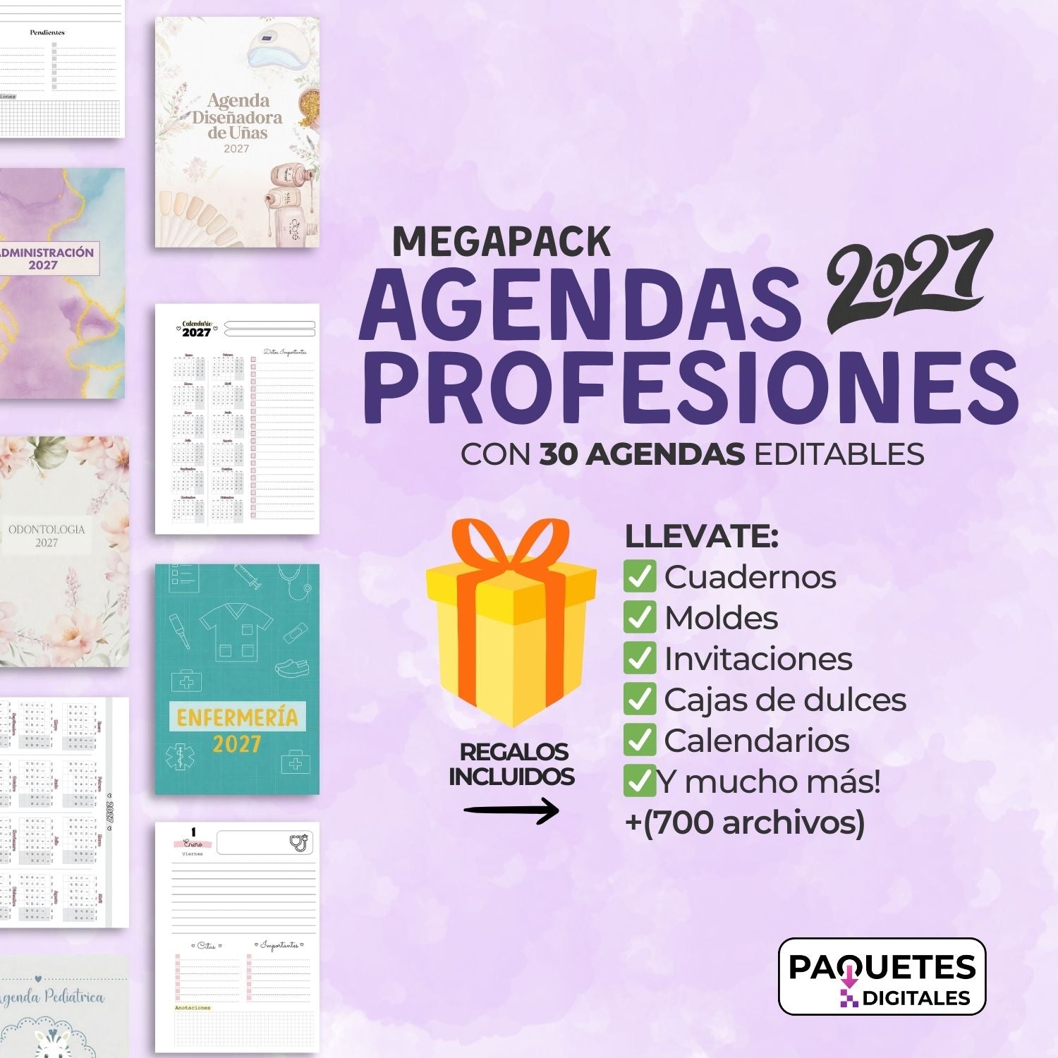 Mega Paquete de Agendas Profesiones 2027 + Bonos