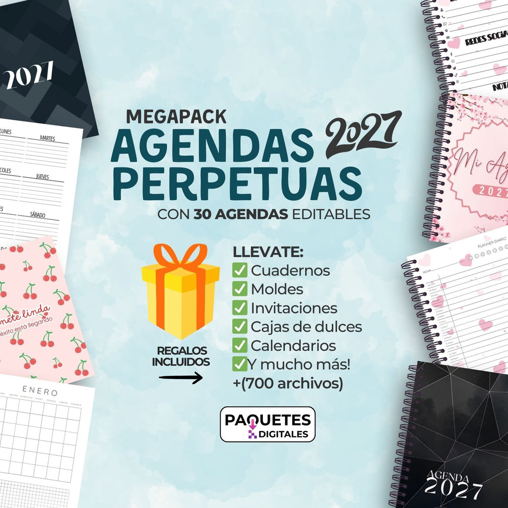 Mega Paquete de Agendas Perpetuas 2027 + Bonos